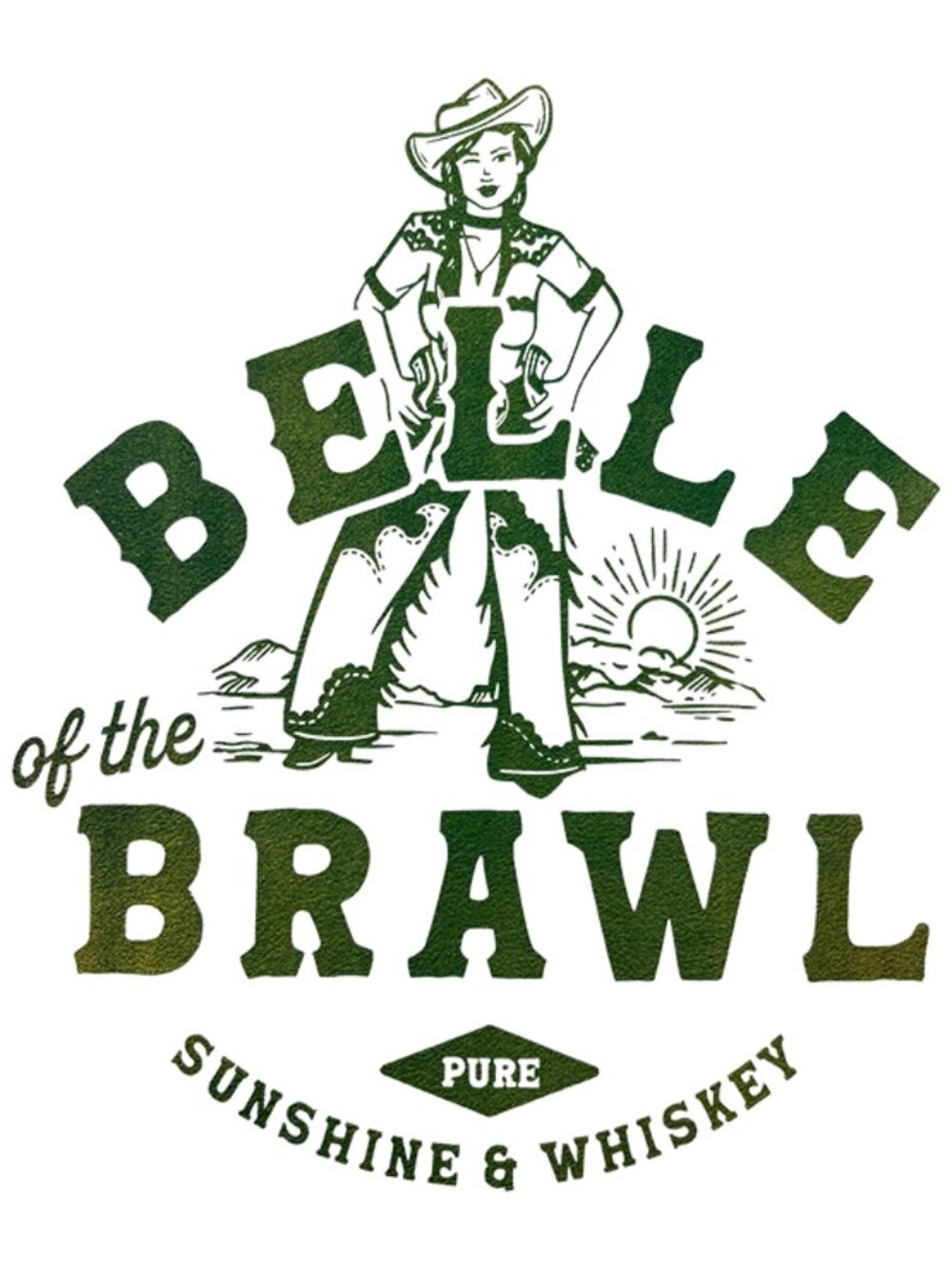Retro Belle of the Brawl Women's Mini Waffle Crew NATURAL - Picture 2 of 4